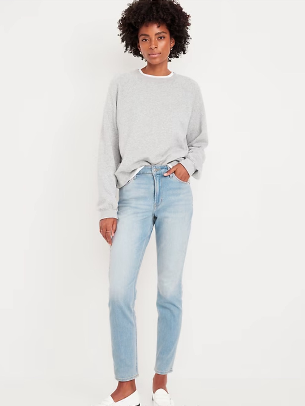 Old Navy Light Wash Blue Denim High Rise Wow Straight Jeans Size 4